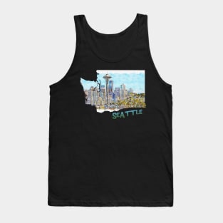 Washington State Outine (Seattle Drawing) Tank Top